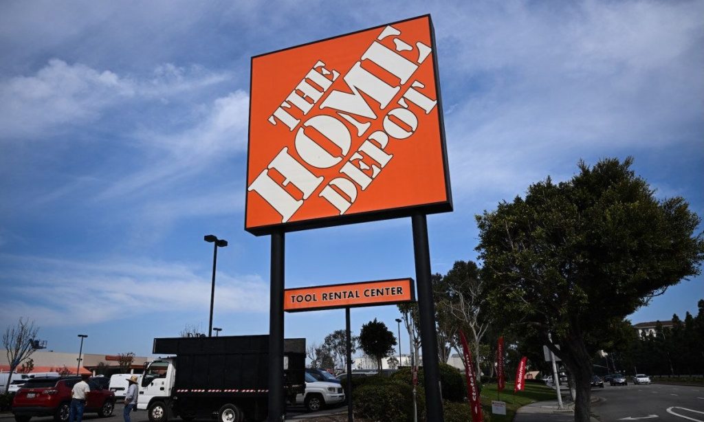 Home Depot security breach illustration with backend systems exposed.