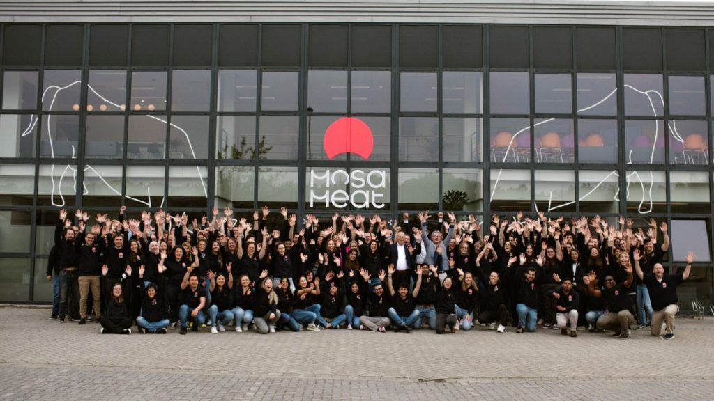 Mosa Meat cultivated meat production concept with bioreactors and lab-grown burger imagery after €15 million funding round