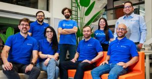 Fracttal team in Madrid celebrating new funding round for its AI-powered maintenance platform