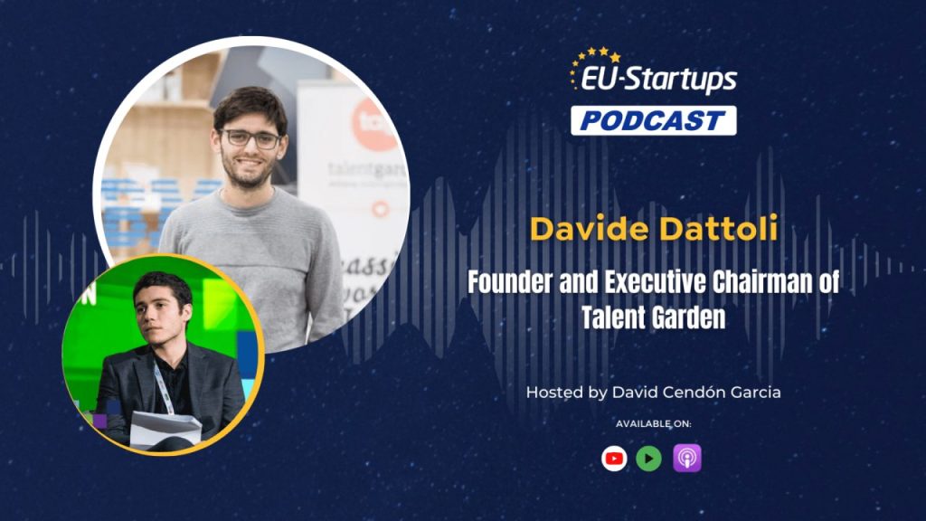Davide Dattoli speaking about Talent Garden’s European startup and education network during a podcast interview