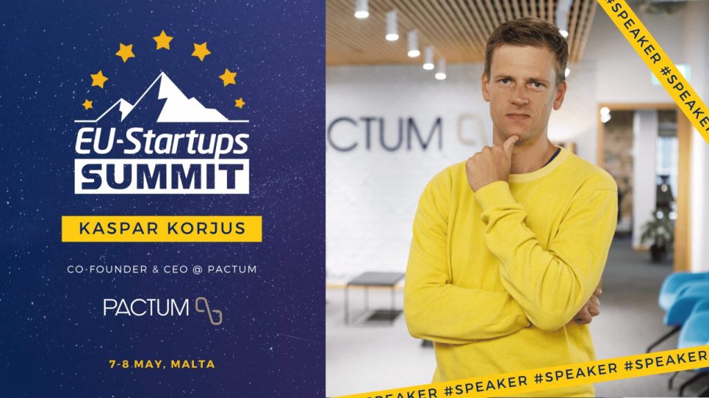 Kaspar Korjus of Pactum speaking about AI negotiation at a tech summit in Malta