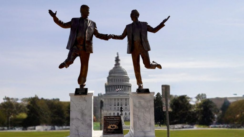 Controversial Trump and Epstein Statue Tests Free Speech Donald Trump and Jeffrey Epstein statue