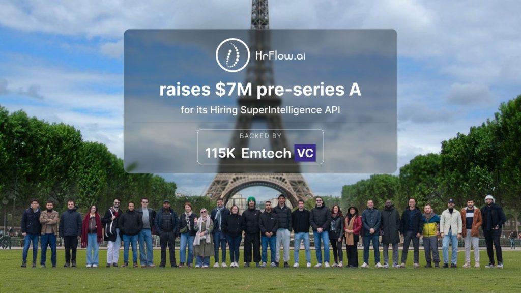 HrFlow.ai logo with a representation of AI technology.