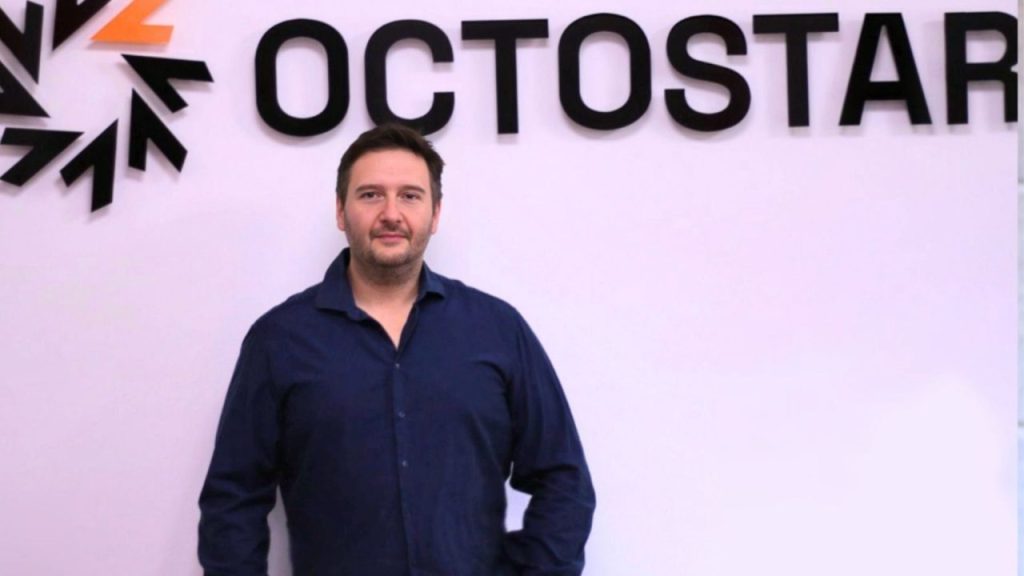 Team at Irish startup Octostar collaborating on a sovereign AI-native intelligence platform in a modern office environment
