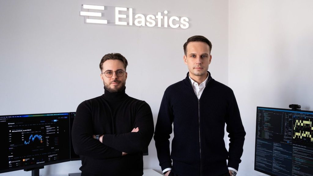 Elastics logo and AI technology illustration